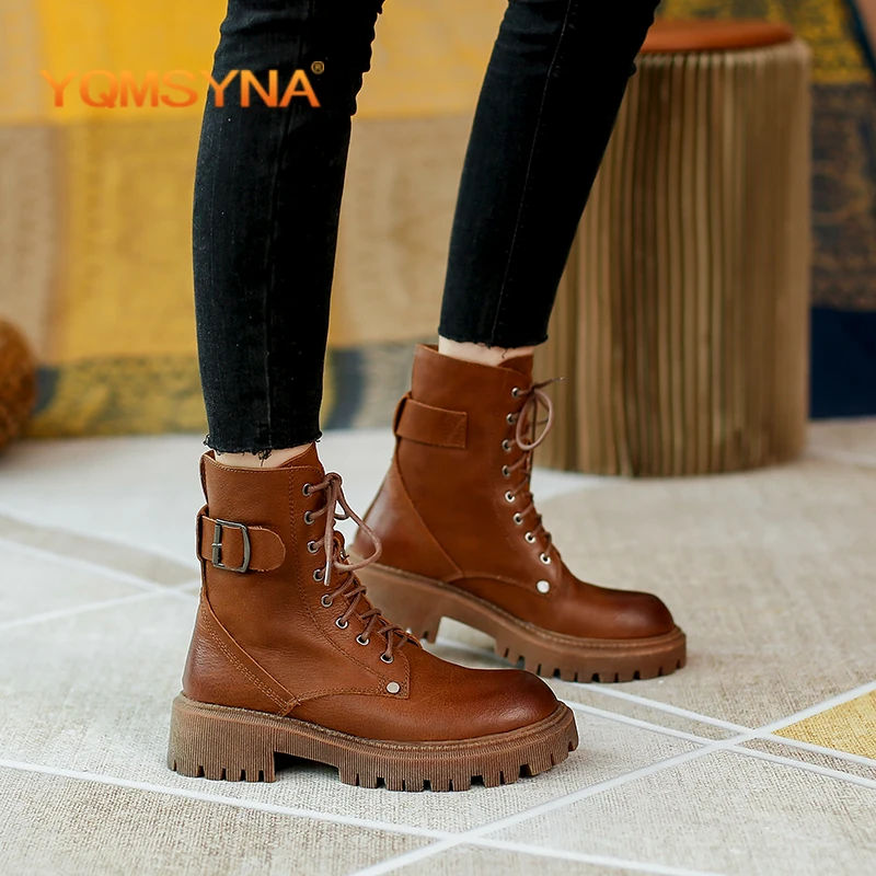 YQMSYNA Casual Women's Boots Genuine Leather Thick Bottom Non-slip Metal Buckle Cross-Tied Boots Round Toe Commute Shoes AS305
YQMSYNA Casual Women's Boots Genuine Leather Thick Bottom Non-slip Metal Buckle Cross-Tied Boots Round Toe Commute Shoes AS305