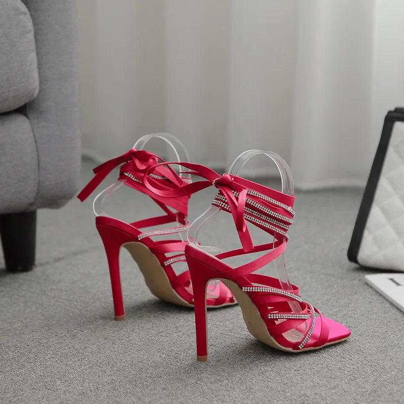 Rhinestone Sandals Large Size Open Toe Cross-Shoes 2021 Women's High Heels Riband Big Peep Fashion Multicolored New High-heeled
Rhinestone Sandals Large Size Open Toe Cross-Shoes 2021 Women's High Heels Riband Big Peep Fashion Multicolored New High-heeled