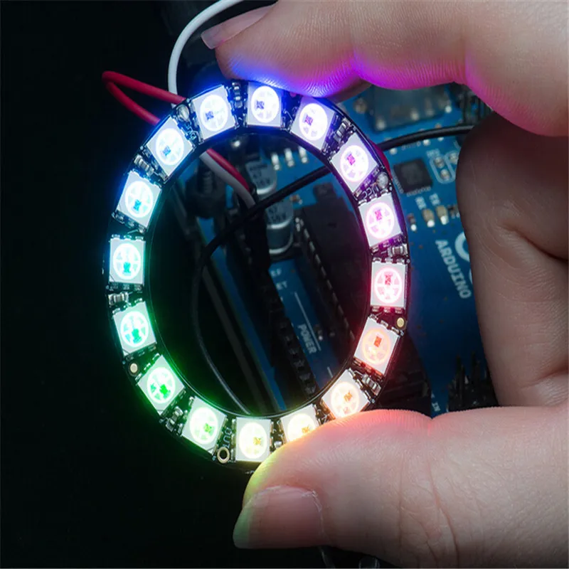 16 бит RGB светодиодный Ring - 16 x WS2812 5050 RGB светодиодный со встроенными драйверами светодиодный Breakout Arduino совместимый
16 бит RGB светодиодный Ring - 16 x WS2812 5050 RGB светодиодный со встроенными драйверами светодиодный Breakout Arduino совместимый
