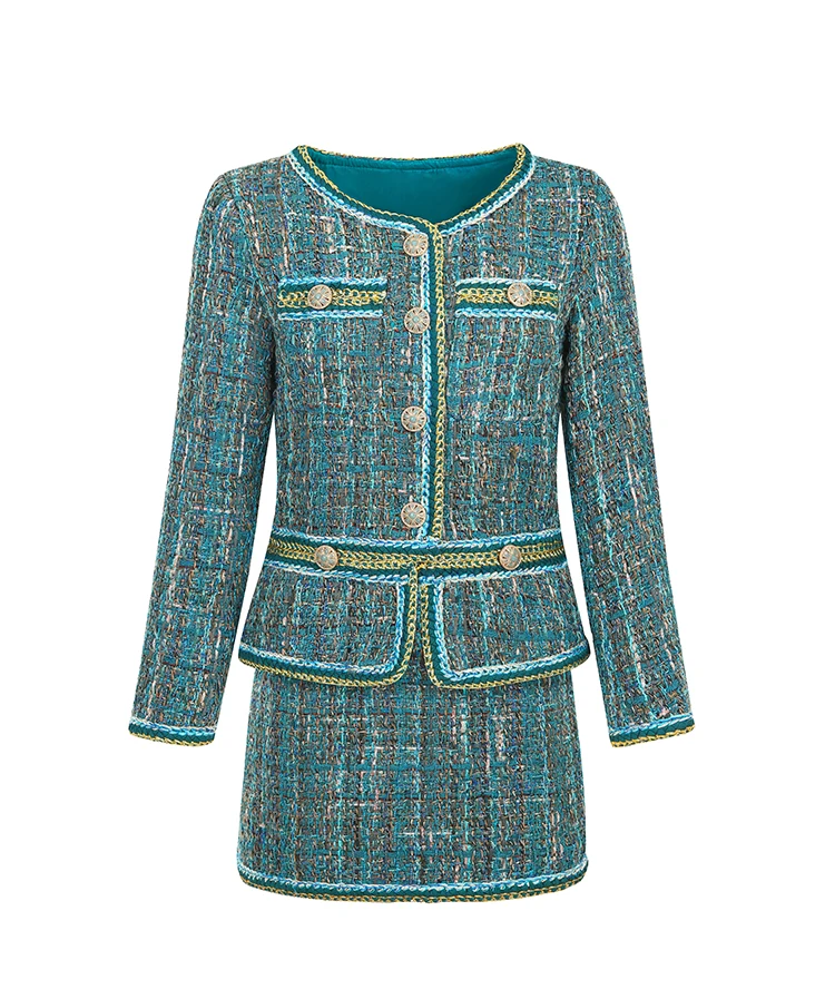 High Quality Runway Tweed Jacket 2021 Autumn Women Elegant Single Breasted Plaid Weave Tweed Jacket Coat Office Lady Overcoat
High Quality Runway Tweed Jacket 2021 Autumn Women Elegant Single Breasted Plaid Weave Tweed Jacket Coat Office Lady Overcoat