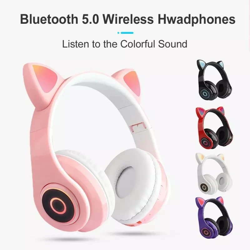 Cat Ears Headphones Bilateral Stereo Wireless Headset Headphone For Kids Girls Support Music Voice Control
Cat Ears Headphones Bilateral Stereo Wireless Headset Headphone For Kids Girls Support Music Voice Control