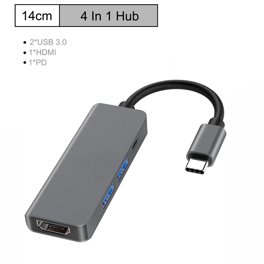 Концентратор USB Type C с 3 0 HDMI RJ45 PD зарядкой SD/TF кардридер разветвитель для ноутбука