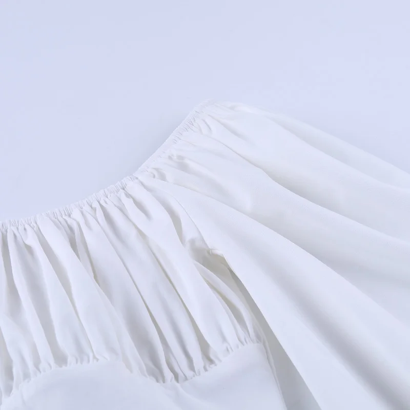 2020 Woman Drawstring Mini white Sexy Dress One word collar Summer Slim Tight Dress Thin Shoulder Strap Women's Short Dress
2020 Woman Drawstring Mini white Sexy Dress One word collar Summer Slim Tight Dress Thin Shoulder Strap Women's Short Dress