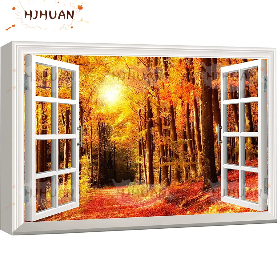 False window, maple forest scenery Diamond Embroidery Cross Stitch Diamond Painting Mosaic Sale Rhinestones Art Handwork Gift
False window, maple forest scenery Diamond Embroidery Cross Stitch Diamond Painting Mosaic Sale Rhinestones Art Handwork Gift
