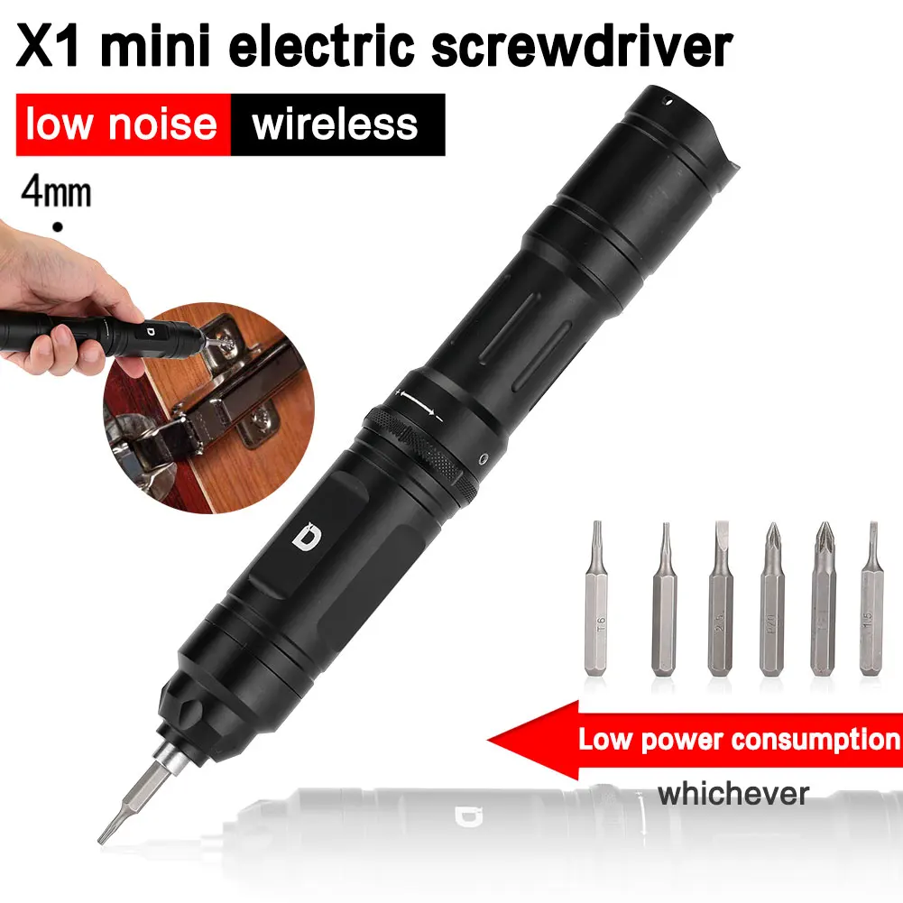 Electric Screwdriver Aviation Aluminium High Torque Mini X1 Low Noise Home Appliances Repair Tool Rechargeable Portable
Electric Screwdriver Aviation Aluminium High Torque Mini X1 Low Noise Home Appliances Repair Tool Rechargeable Portable