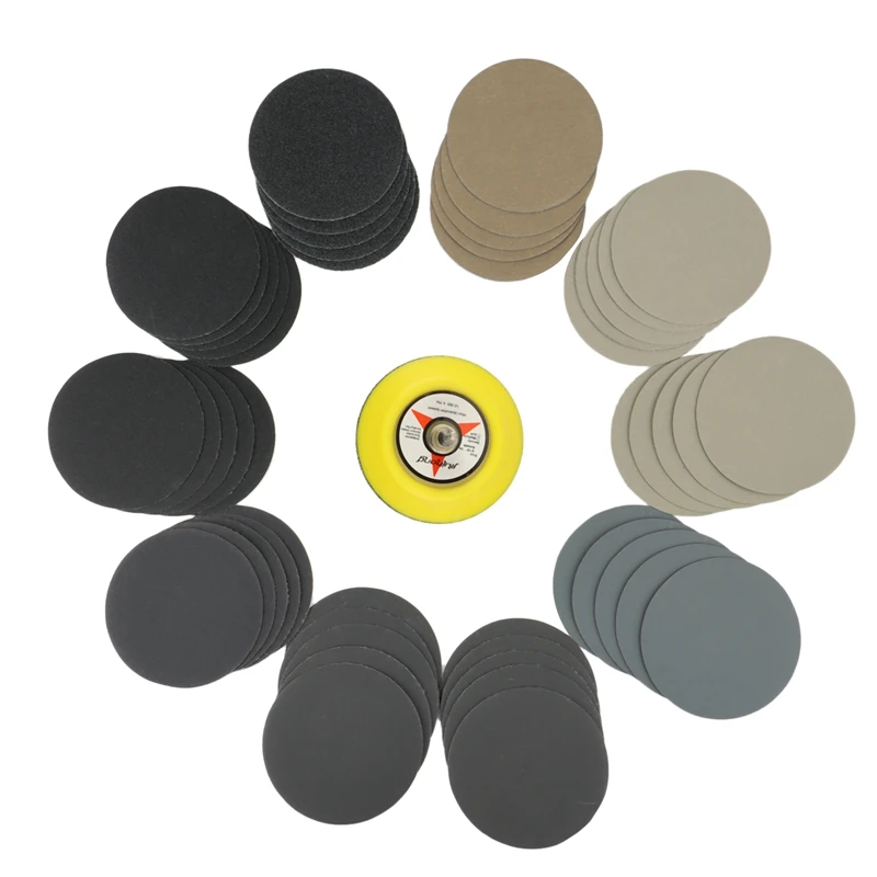 50Pcs Wet Dry Sandpaper Assortment 80-7000 Grit Sander Disc 3Inch 75Mm With Hook And Loop Sanding Pad For Wood
50Pcs Wet Dry Sandpaper Assortment 80-7000 Grit Sander Disc 3Inch 75Mm With Hook And Loop Sanding Pad For Wood