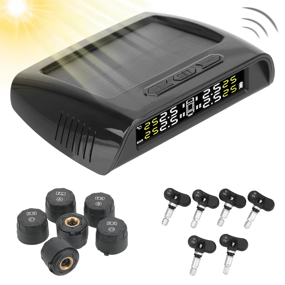 8.0bar TPMS System for Truck Trailers RVs Campers 6Pcs Sensor USB Solar Charging Car Tire Pressure Monitoring High Temperature
8.0bar TPMS System for Truck Trailers RVs Campers 6Pcs Sensor USB Solar Charging Car Tire Pressure Monitoring High Temperature