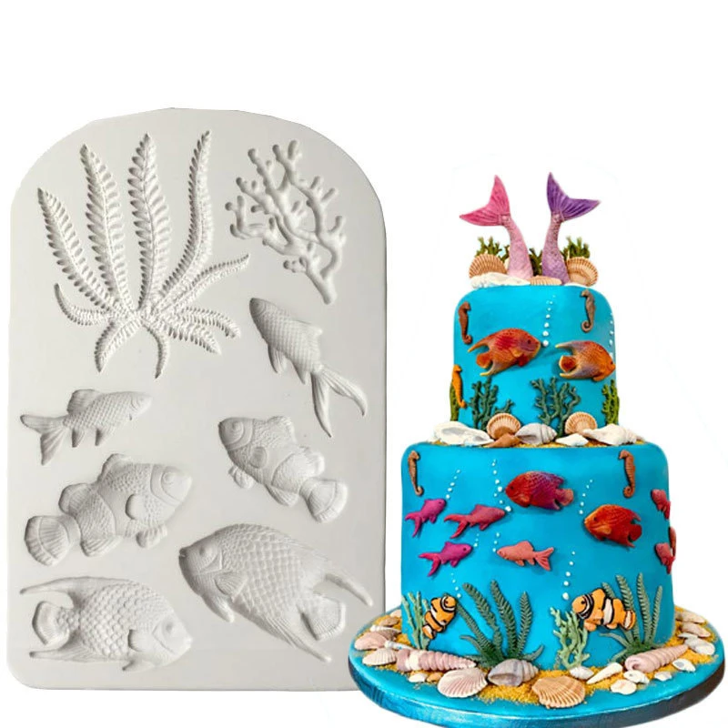 1pc Fish Seaweed Lace cake mold fondant mold cake decorating tools silicone mould DIY cake baking Tools FTM1588
1pc Fish Seaweed Lace cake mold fondant mold cake decorating tools silicone mould DIY cake baking Tools FTM1588