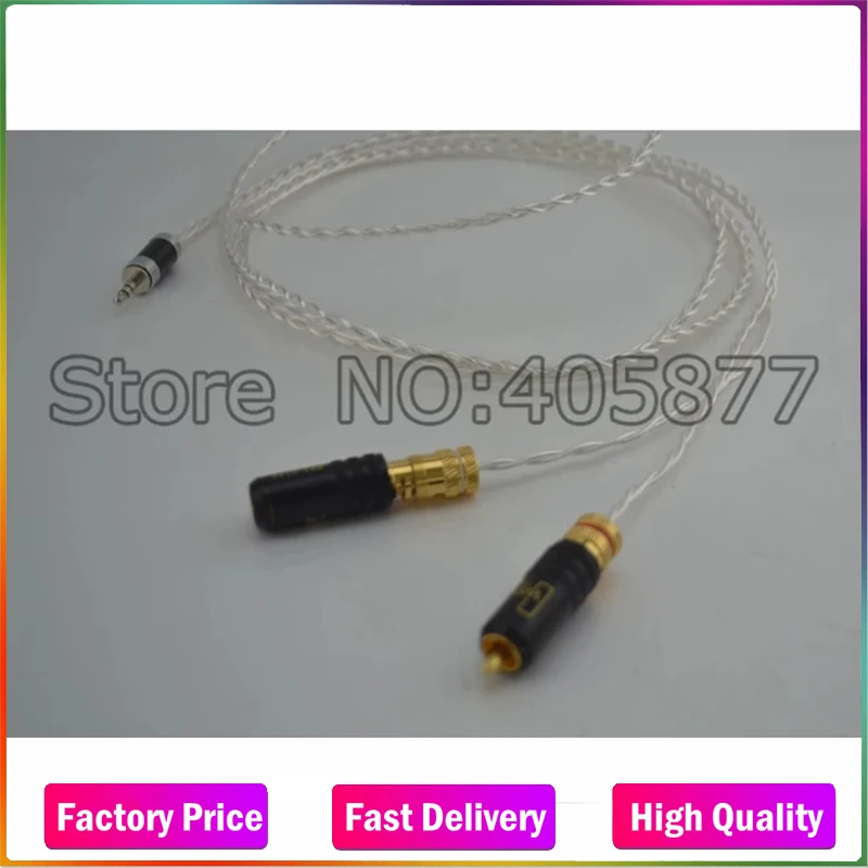 

High quality occ silver plated Mini Stereo 3.5mm TO 2 RCA AUX Audio Cable 1M