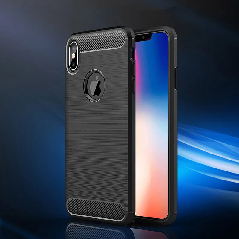 Чехол для iPhone X XR XS Max роскошный тонкий армированный Мягкий силиконовый чехол из