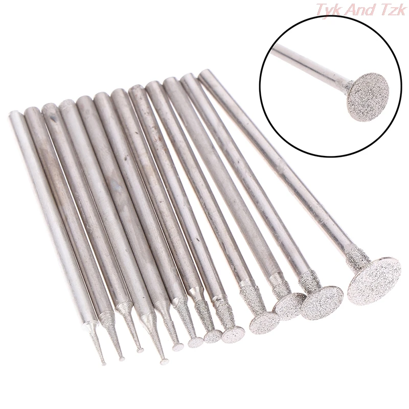 12Pcs 2.3 Shank Diamond Grinding Burr Needle Point Engraving Carving Polishing Glass Jade Stone Drill Bit Rotary Tool Set
12Pcs 2.3 Shank Diamond Grinding Burr Needle Point Engraving Carving Polishing Glass Jade Stone Drill Bit Rotary Tool Set