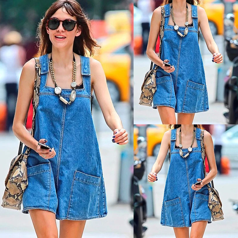 Blue Denim Sleeveless Pocket Casual Women Overalls Square Collar Loose Streetwear Autumn Mini Patchwork Playsuit 2021 Fashion 
Blue Denim Sleeveless Pocket Casual Women Overalls Square Collar Loose Streetwear Autumn Mini Patchwork Playsuit 2021 Fashion