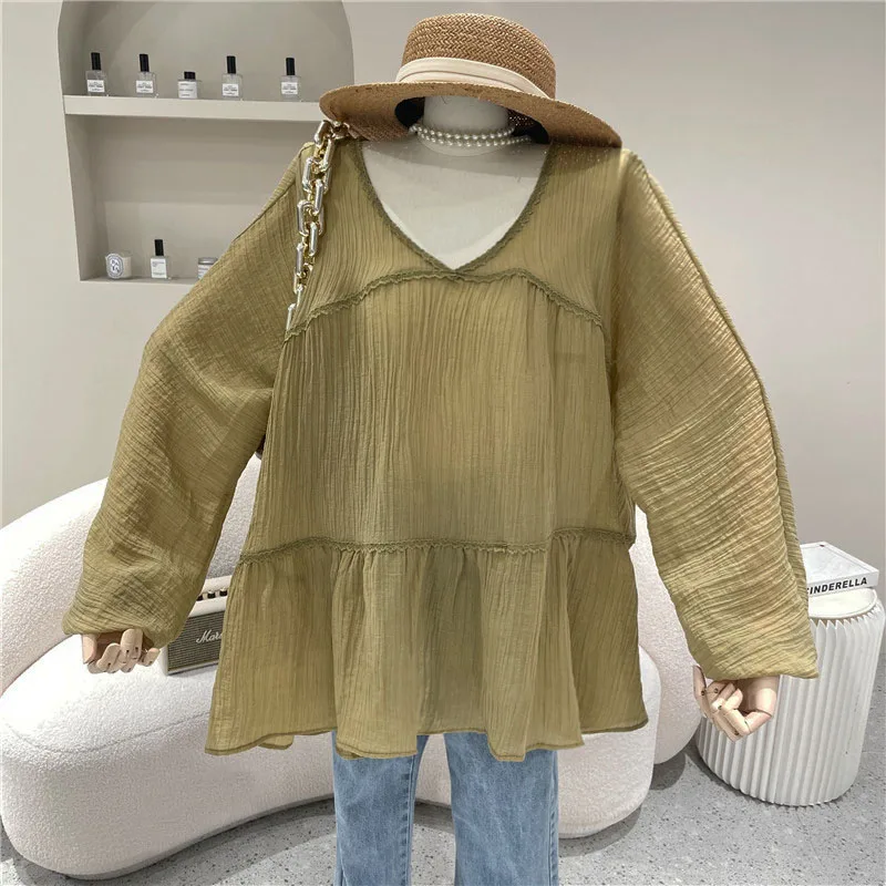 Niche Design New Women's Clothing Summer 2021 Fashion Relaxed Versatile Casual Long Sleeve Sunscreen Shirt Lace Up Doll Shirt
Niche Design New Women's Clothing Summer 2021 Fashion Relaxed Versatile Casual Long Sleeve Sunscreen Shirt Lace Up Doll Shirt