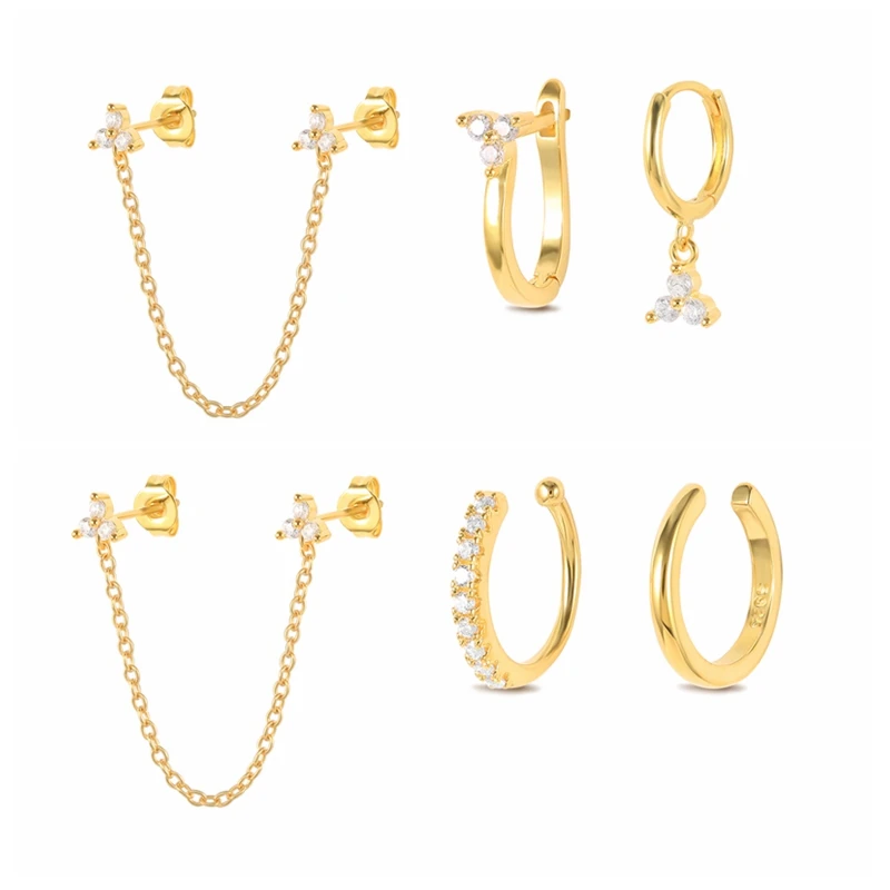 MC BOHO Zircon Chain Earrings Set for Women Girls 925 Sterling Silver Piercing Ear Stud 3pcs/set Sweet Lovly Girly Pendientes
MC BOHO Zircon Chain Earrings Set for Women Girls 925 Sterling Silver Piercing Ear Stud 3pcs/set Sweet Lovly Girly Pendientes