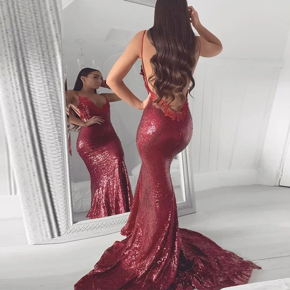 Mermaid Deep V-Neck Evening Dresses Long Luxury 2021 Women Sleeveless Sequins Applique Pown Gown Sexy Elegant Glitter Skirts
Mermaid Deep V-Neck Evening Dresses Long Luxury 2021 Women Sleeveless Sequins Applique Pown Gown Sexy Elegant Glitter Skirts