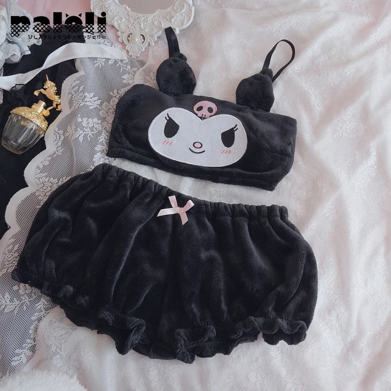 Kawaii Anime Cute Pajama Women Soft Black Adorable Velvet Tube Top Shorts Sleepwear Suits Long Ear Bunny Bra Cartoon Underwear
Kawaii Anime Cute Pajama Women Soft Black Adorable Velvet Tube Top Shorts Sleepwear Suits Long Ear Bunny Bra Cartoon Underwear