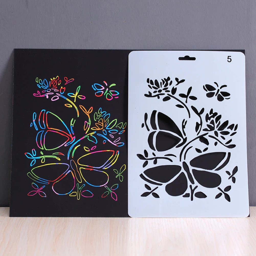 Children's Scratch Painting Toy Handmade Scratch Painting Template Letter Flower Pattern Hand Painting Hollow Template Tool
Children's Scratch Painting Toy Handmade Scratch Painting Template Letter Flower Pattern Hand Painting Hollow Template Tool