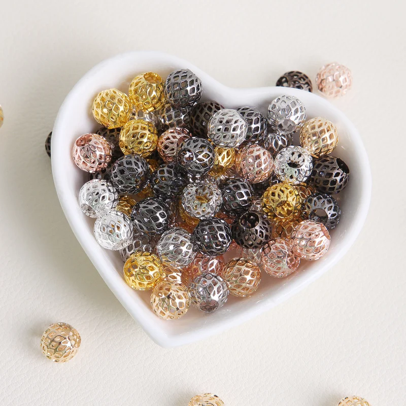 Factory Price Round Ball 5x10 Mm 10 Pieces of Mesh Spacer Metal Beads with Large Holes for DIY European Charm Bracelet Jewelry 
Factory Price Round Ball 5x10 Mm 10 Pieces of Mesh Spacer Metal Beads with Large Holes for DIY European Charm Bracelet Jewelry