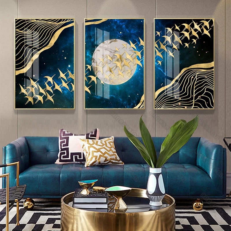 Nordic Style Canvas Painting Wall Poster Art Starry Sky Out of Window Big White Moon Golden Birds and Lines for Home Rooms Decor
Nordic Style Canvas Painting Wall Poster Art Starry Sky Out of Window Big White Moon Golden Birds and Lines for Home Rooms Decor
