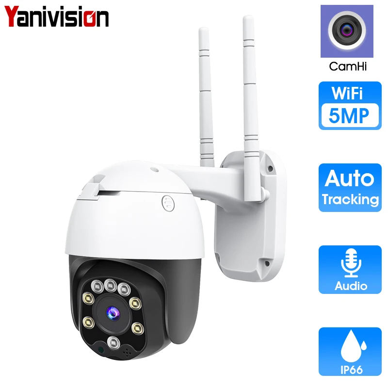 5MP WIFI Outdoor Waterproof Human Auto Tracking WiFi IP Camera Rotatable People Track with Alarm Spinning Audio Talk TF Card
5MP WIFI Outdoor Waterproof Human Auto Tracking WiFi IP Camera Rotatable People Track with Alarm Spinning Audio Talk TF Card
