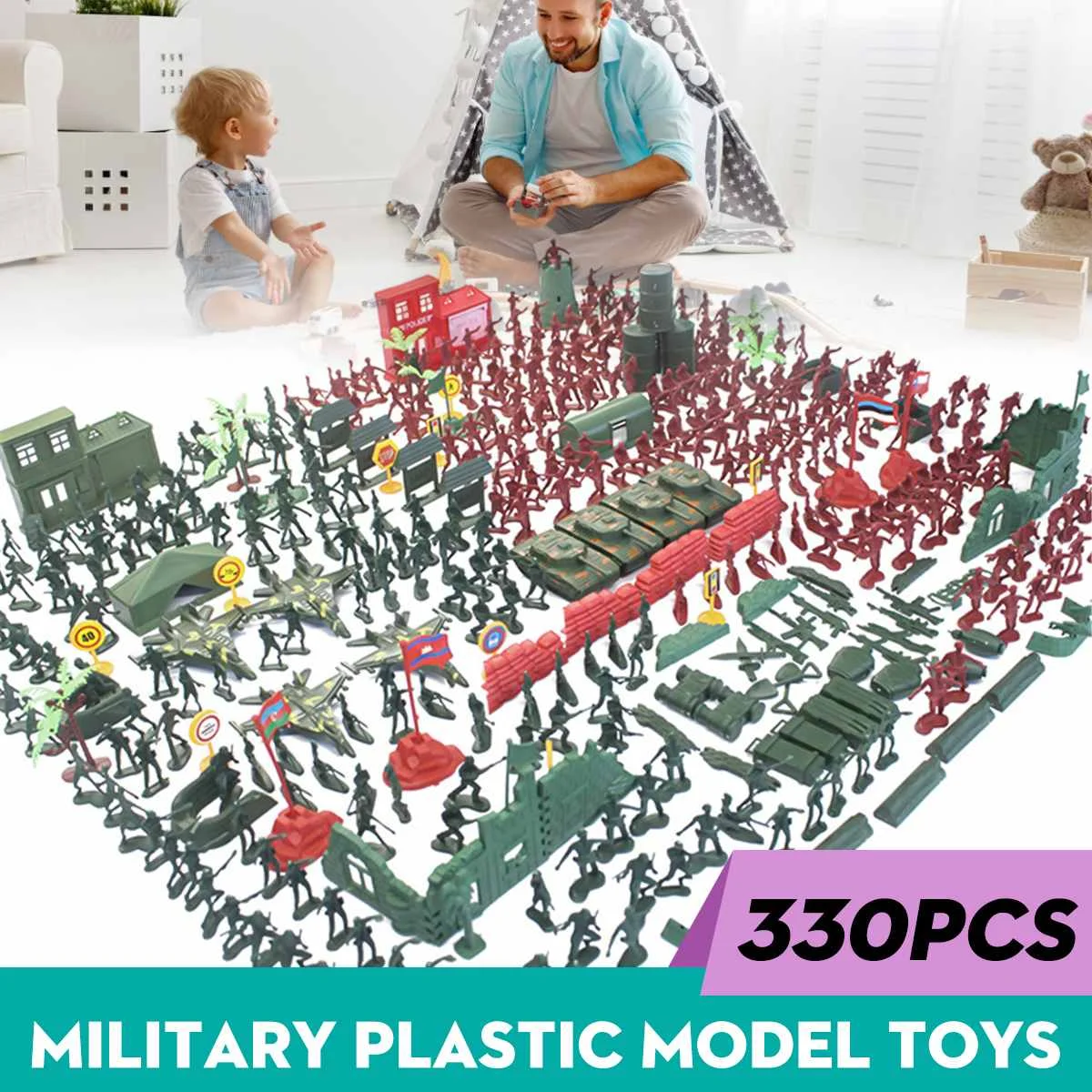 290pcs/330pcs/set Military Plastic Model Playset Kit Toy Army Men Figures & Accessories Decor Gift Model Toys For Children
290pcs/330pcs/set Military Plastic Model Playset Kit Toy Army Men Figures & Accessories Decor Gift Model Toys For Children