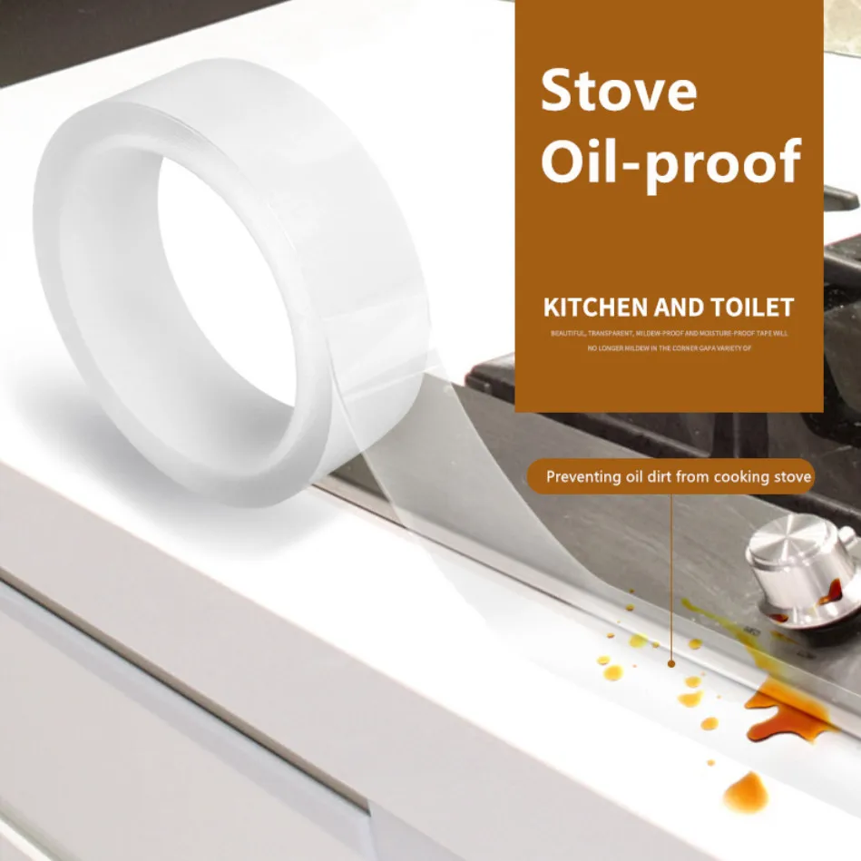 1 Roll 5M Waterproof Tape Kitchen Sink Mildewproof Strong Adhesive Tape Transparent Self-adhesive Tape for Bath Tub Toilet Gap
1 Roll 5M Waterproof Tape Kitchen Sink Mildewproof Strong Adhesive Tape Transparent Self-adhesive Tape for Bath Tub Toilet Gap