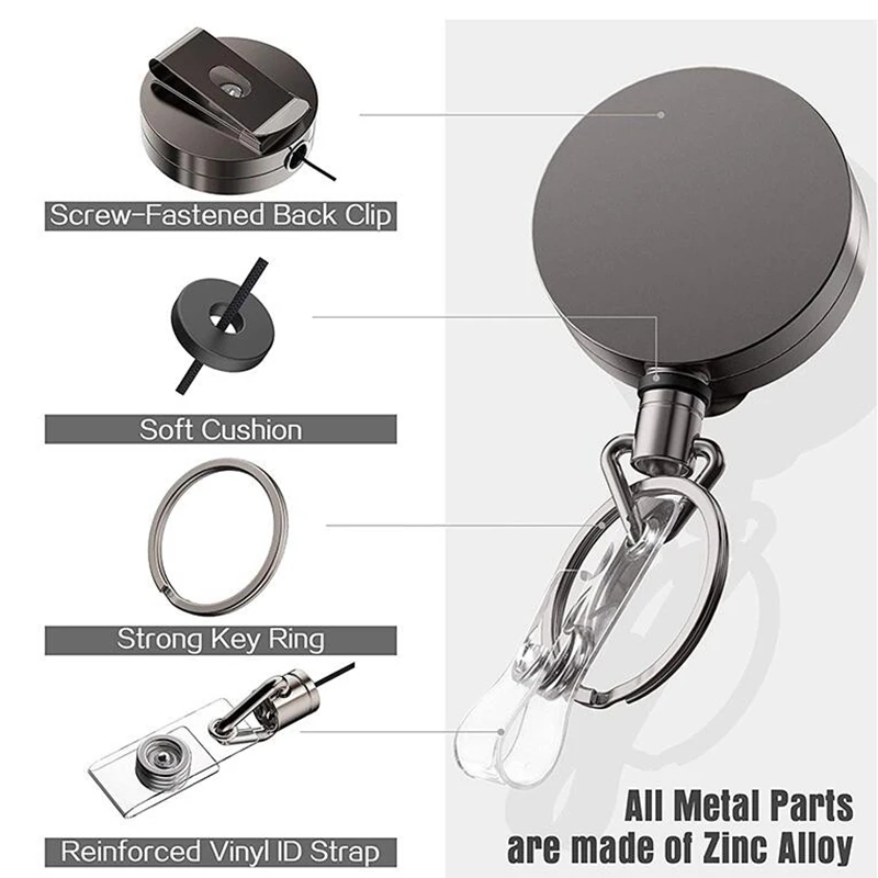Outdoor Sports Retractable Badge Holder to ID Card/Key/Tool/Pouch/Bag/Backpack Belt Clip Key Ring for Name Card Keychain
Outdoor Sports Retractable Badge Holder to ID Card/Key/Tool/Pouch/Bag/Backpack Belt Clip Key Ring for Name Card Keychain