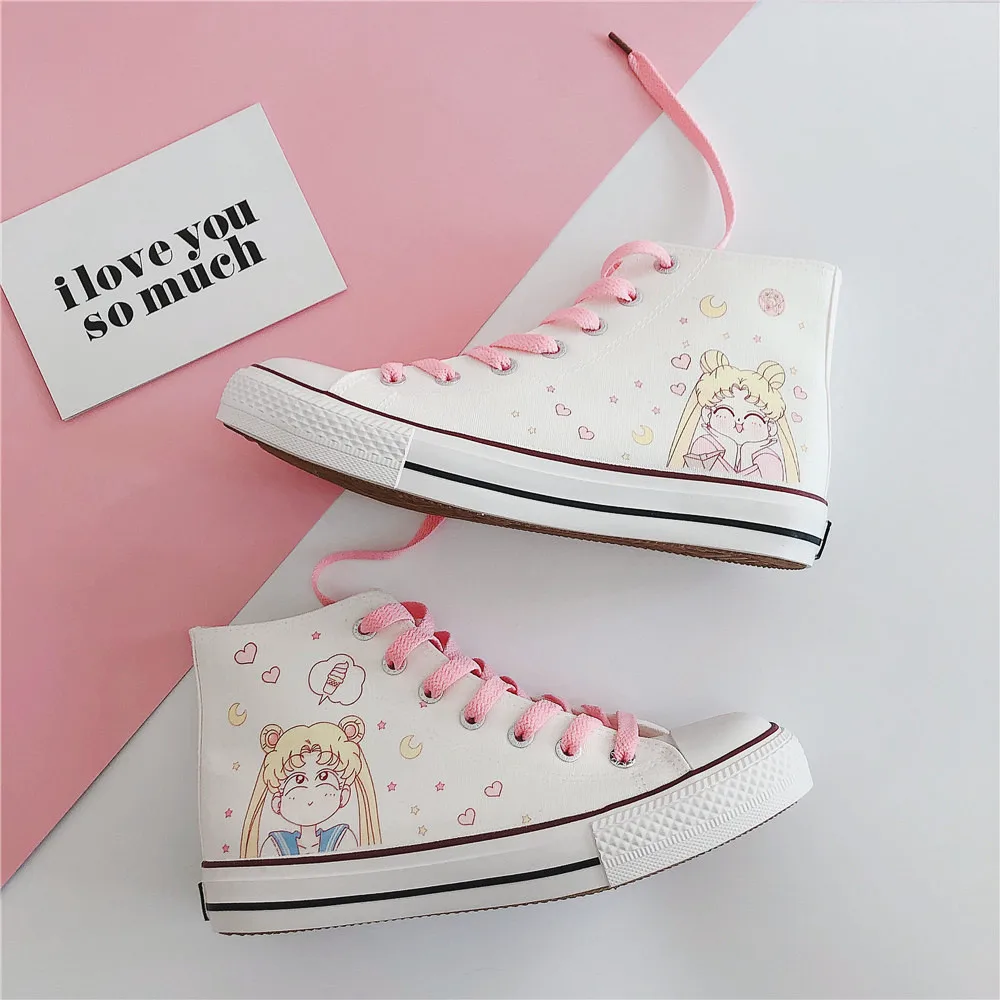 Pink cartoon cute canvas shoes sweet girl high-top student casual shoes women shoes loli cosplay cos kawaii girl tea party
Pink cartoon cute canvas shoes sweet girl high-top student casual shoes women shoes loli cosplay cos kawaii girl tea party