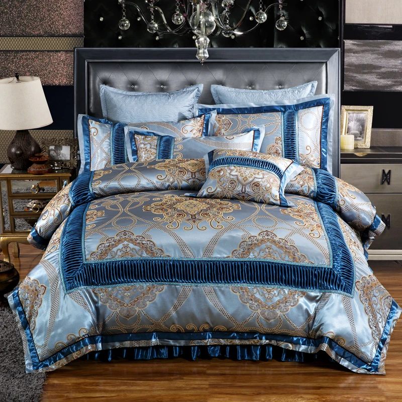 Golden Red Luxury Wedding Bedding set King Queen size Cotton Stain Jacquard Bed set Duvet/Quilt cover Thick Bed skirt set Pillow 
Golden Red Luxury Wedding Bedding set King Queen size Cotton Stain Jacquard Bed set Duvet/Quilt cover Thick Bed skirt set Pillow