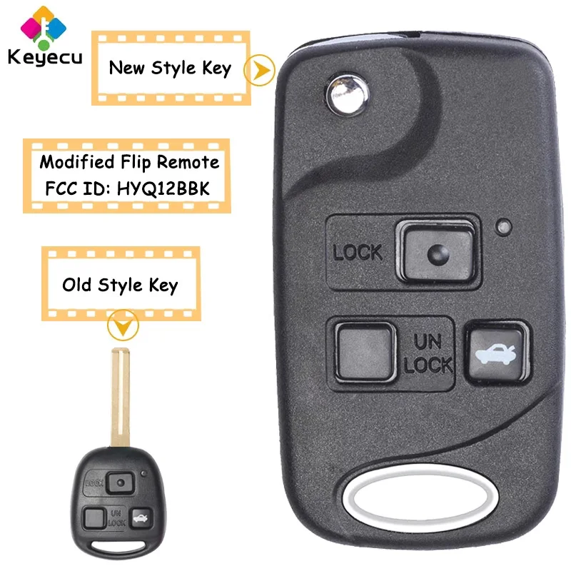 KEYECU Modified Flip Remote Head Car Key With 3 Buttons 4D67/ 4D68 Chip 314MHz - FOB for Lexus SC430 LS430 2002 - 2010 HYQ12BBK
KEYECU Modified Flip Remote Head Car Key With 3 Buttons 4D67/ 4D68 Chip 314MHz - FOB for Lexus SC430 LS430 2002 - 2010 HYQ12BBK
