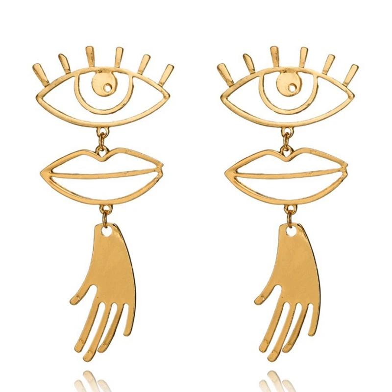 New Fashion Fun Eyes Mouth Stitching Hollow Earrings Funny Palm Alloy Earrings Women's Earrings
New Fashion Fun Eyes Mouth Stitching Hollow Earrings Funny Palm Alloy Earrings Women's Earrings