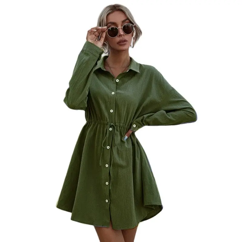 2021 high quality fashion ladies new autumn lapel shirt long sleeve loose casual shirt dress women
2021 high quality fashion ladies new autumn lapel shirt long sleeve loose casual shirt dress women
