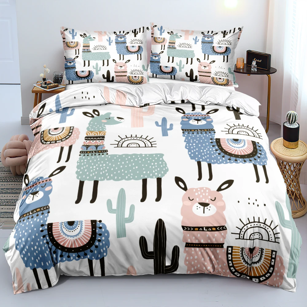 3D Custom Bedding Sets Cartoon Duvet/Quilt/Comforter Cover Pillowcases 3-Piece King Set Queen Size Lovely Alpacas Bed Linens
3D Custom Bedding Sets Cartoon Duvet/Quilt/Comforter Cover Pillowcases 3-Piece King Set Queen Size Lovely Alpacas Bed Linens