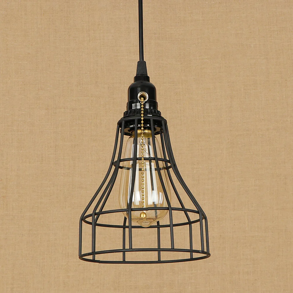 Loft iron cage style pendant lamp adjust cord E27 LED hang lamp retro pendant lights Zipper switch for home living room bedroom
Loft iron cage style pendant lamp adjust cord E27 LED hang lamp retro pendant lights Zipper switch for home living room bedroom