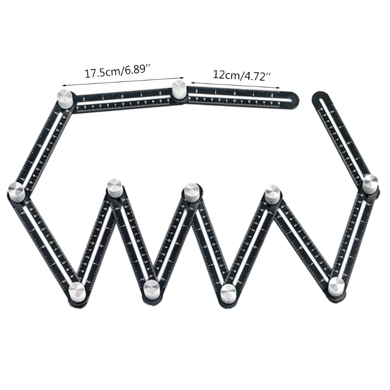 12-Side Rulers Tile Opening Locator Paving Floor Tiles Folding Rule Universal Perforation Multi Angle Measuring Ruler
12-Side Rulers Tile Opening Locator Paving Floor Tiles Folding Rule Universal Perforation Multi Angle Measuring Ruler