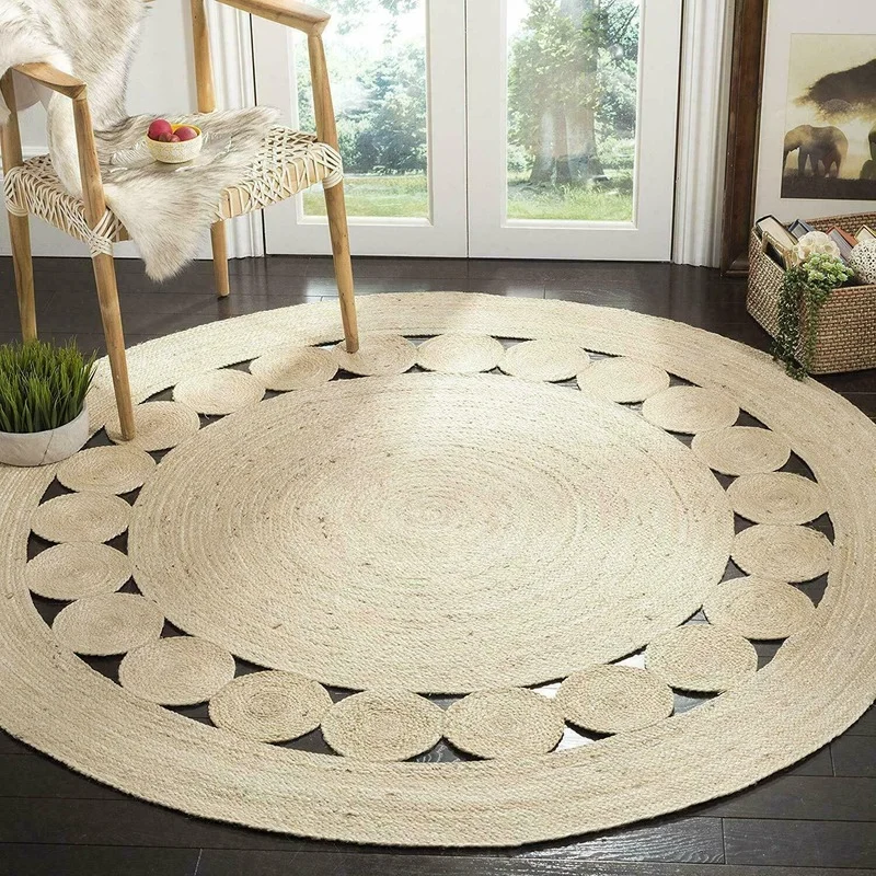 Round Jute Rug 100% Natural Jute 60x60cm Rug Reversible Modern Rustic Look Rug Rugs and Carpets for Home Living Room
Round Jute Rug 100% Natural Jute 60x60cm Rug Reversible Modern Rustic Look Rug Rugs and Carpets for Home Living Room