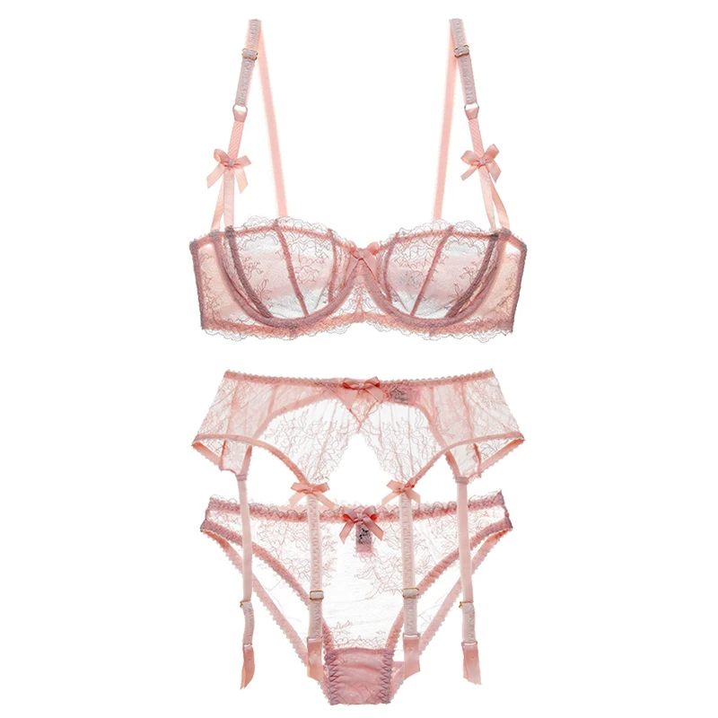 TEEVANCCE sexy lace transparent unlined 1/2 half cup no sponge bra sets bra+panties+garters 2/3 pcs Optional underwear lingerie
TEEVANCCE sexy lace transparent unlined 1/2 half cup no sponge bra sets bra+panties+garters 2/3 pcs Optional underwear lingerie