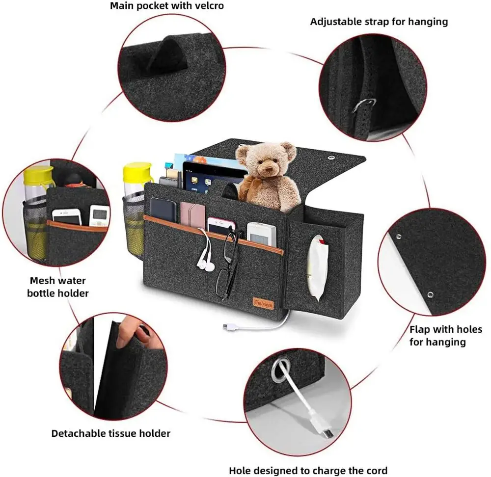 Multi-Pocket Hanging Bag Bedside Storage Organizer,Holder Organize Tissue ,Mobile Phone, Charger for Bedroom ,College Dorm
Multi-Pocket Hanging Bag Bedside Storage Organizer,Holder Organize Tissue ,Mobile Phone, Charger for Bedroom ,College Dorm