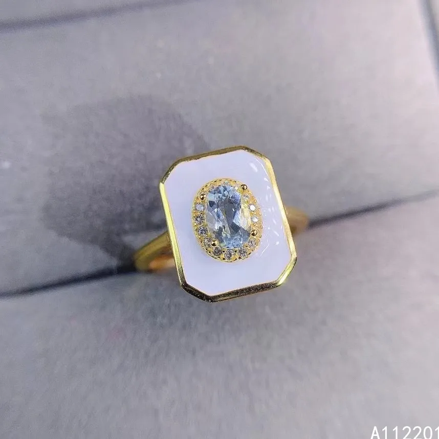 Fine Jewelry 925 Sterling Silver Inset With Natural Gem Women's Trendy Fashion Oval Aquamarine Adjustable Ring Support Detection
Fine Jewelry 925 Sterling Silver Inset With Natural Gem Women's Trendy Fashion Oval Aquamarine Adjustable Ring Support Detection