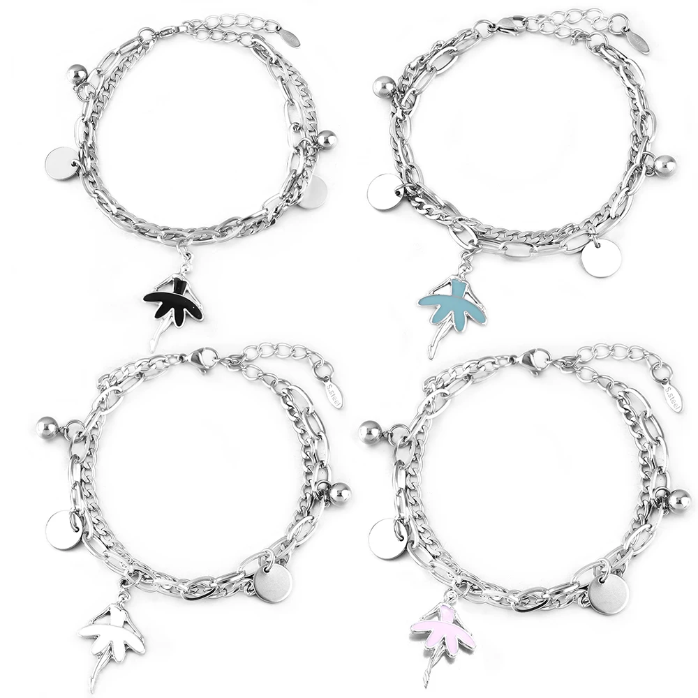 New Double Layer Glossy Stainless Steel Bracelet Bangles Painted Flower Fairy Adjustable Bracelet For Charm Women Jewelry Gift
New Double Layer Glossy Stainless Steel Bracelet Bangles Painted Flower Fairy Adjustable Bracelet For Charm Women Jewelry Gift