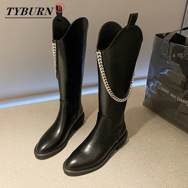 Boots Women High 2022 Pointed Toe Knee High Boot Low Heels Pu Leather Metal Chain Fashion Ladies Platorm Female Shoes Casual 40
Boots Women High 2022 Pointed Toe Knee High Boot Low Heels Pu Leather Metal Chain Fashion Ladies Platorm Female Shoes Casual 40