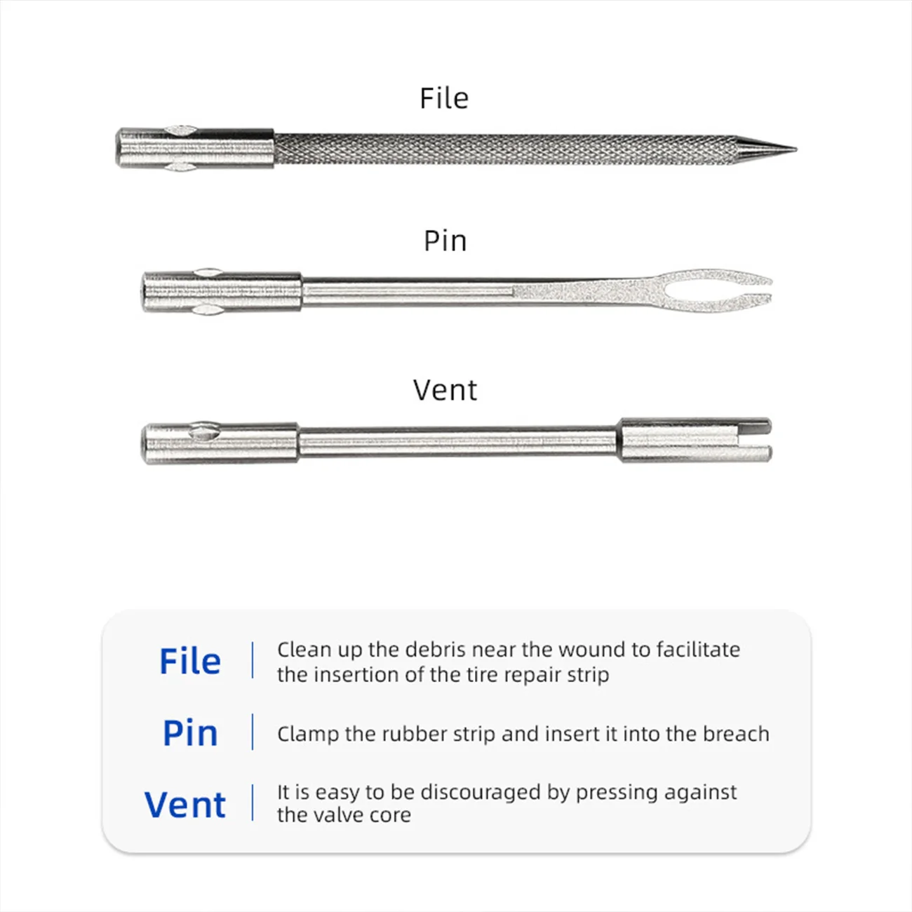 Tire Repair Kit 5pcs Rubber Strip And Bicycle Tire Repair Drill For MTB Road Bike Tubeless Repair Tool Simple Set
Tire Repair Kit 5pcs Rubber Strip And Bicycle Tire Repair Drill For MTB Road Bike Tubeless Repair Tool Simple Set