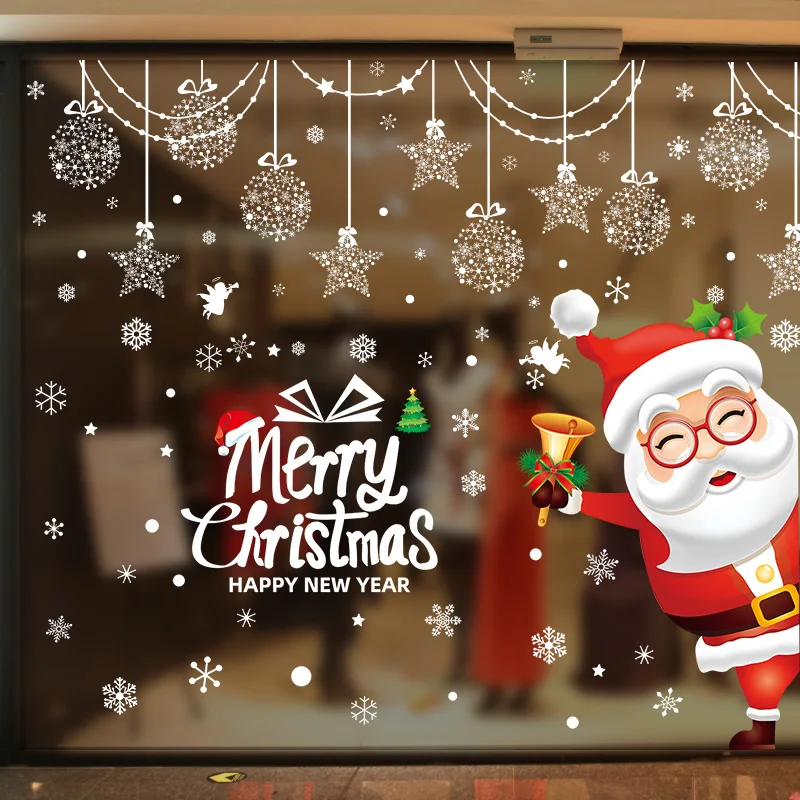 

Father Christmas Window Stickers DIY Santa Claus Ornaments Wall Decals for Living Room Nursery Glass Festival Home Decoration