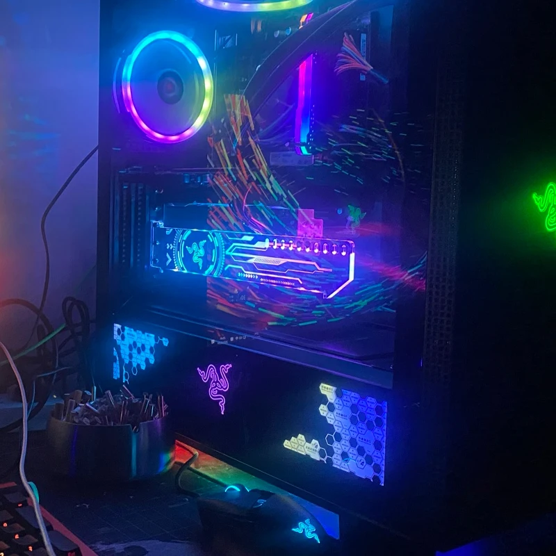 Заказ акриловый кронштейн для использования бандажа GPU карты с RGB света Размеры