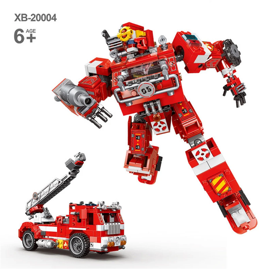 XINGBAO 20004 779 шт. Новый возраст Брони Серии 2 стиля деформации пожарный робот и воздушная лестница технические строительные блоки кирпичи 
XINGBAO 20004 779 шт. Новый возраст Брони Серии 2 стиля деформации пожарный робот и воздушная лестница технические строительные блоки кирпичи