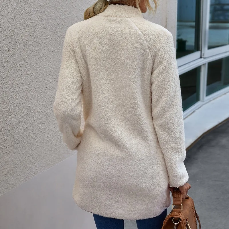 Winter 2020 Fashion Ladies Loose Solid Color Casual Jacket Long Sleeve Pocket Zipper Coat Warm Winter Mid-length Coat
Winter 2020 Fashion Ladies Loose Solid Color Casual Jacket Long Sleeve Pocket Zipper Coat Warm Winter Mid-length Coat