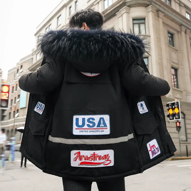 High Quality Winter Thickened Warm Down Jacket Large Fur Collar Male Jacket Men's Hooded Cotton-padded Fashion Tooling Coat
High Quality Winter Thickened Warm Down Jacket Large Fur Collar Male Jacket Men's Hooded Cotton-padded Fashion Tooling Coat
