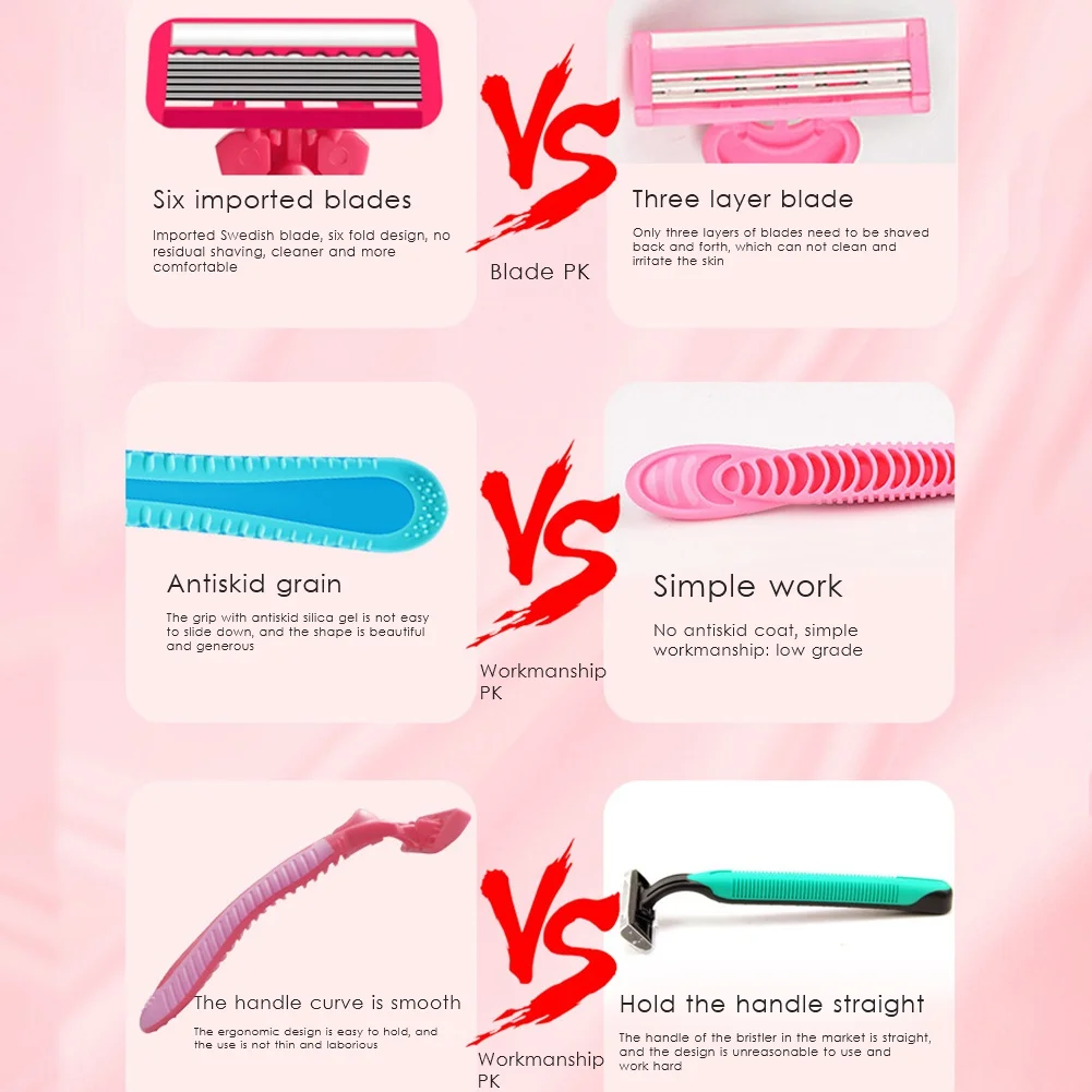 Random Color Short Handle Safety Razor for Women with 5 Blades Women Razor Hair Removal Tool
Random Color Short Handle Safety Razor for Women with 5 Blades Women Razor Hair Removal Tool
