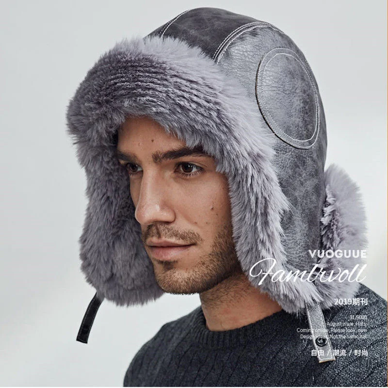 Плюшевый шарф из кроличьего меха шапка-ушанка зимняя охотничья винтажная ушанка
