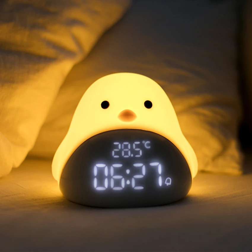 Digital Alarm Clock Silicone LED Light, Temperature Display, 3000K Warm Light, Tap Control, Dimmable Nightlight for Kid Bedroom
Digital Alarm Clock Silicone LED Light, Temperature Display, 3000K Warm Light, Tap Control, Dimmable Nightlight for Kid Bedroom